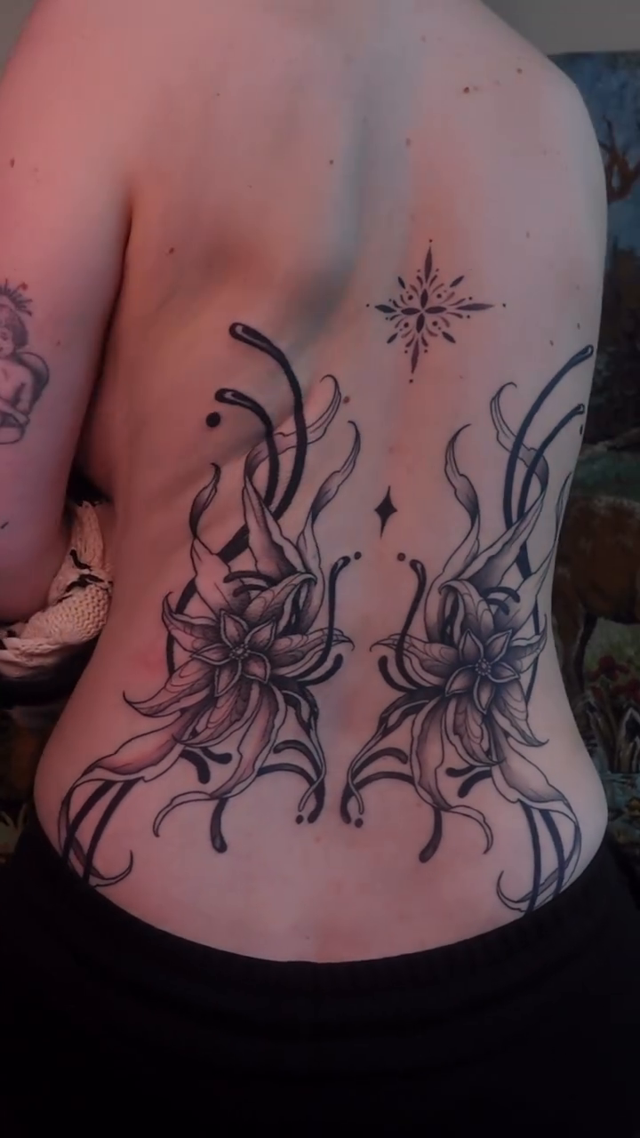 Tattoo by @irezumijun — black_and_grey, illustrative