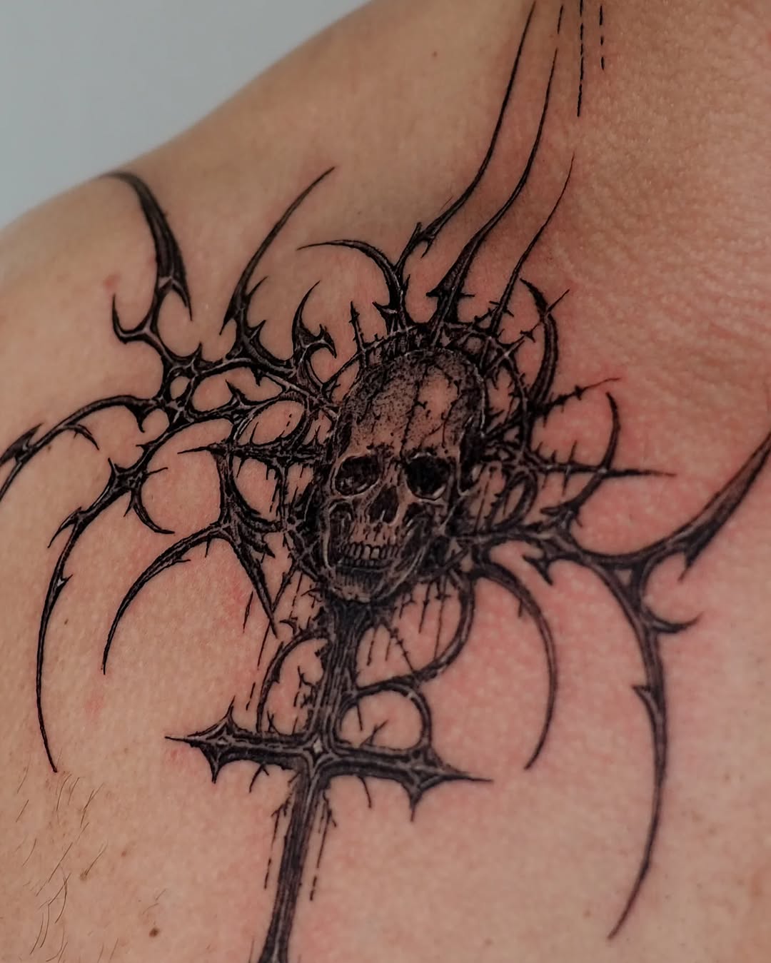 Tattoo by @mk_tt__ — blackwork, dark_realism
