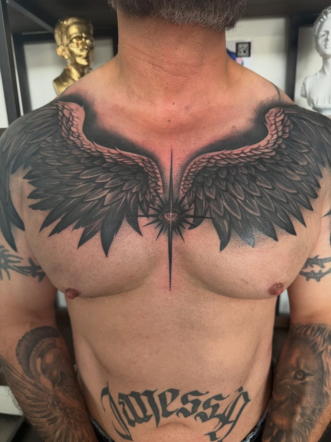 Tattoo by @medusa_michelletattoos — blackwork, realism