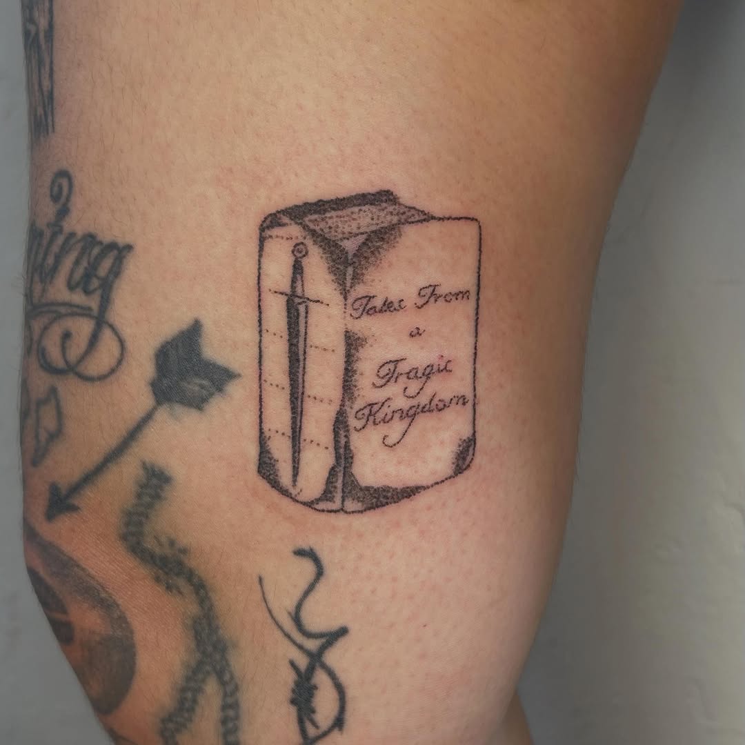 Tattoo by @glittergremliin — illustrative, lettering_script