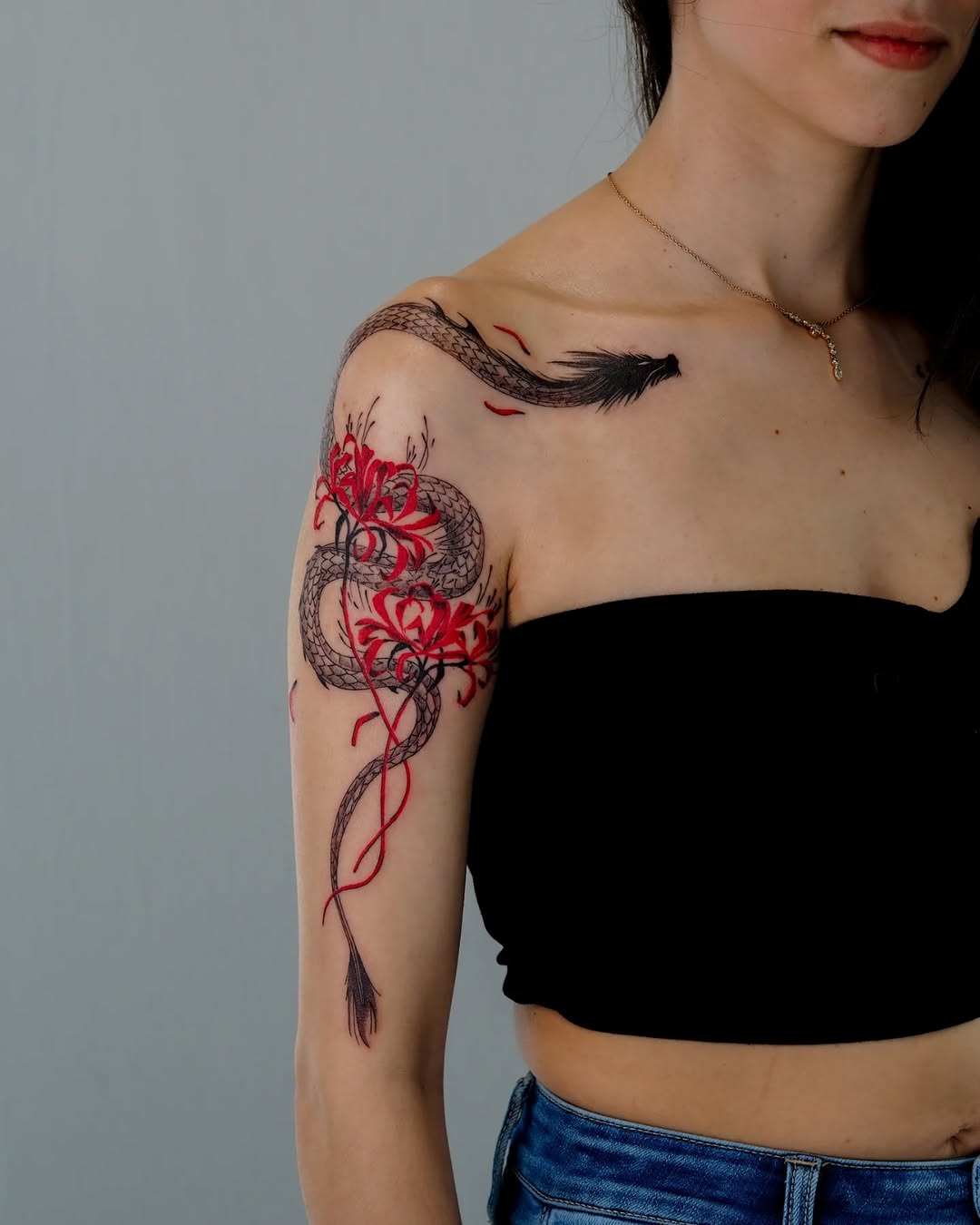 Tattoo by @mk_tt__ — japanese_irezumi, black_and_grey