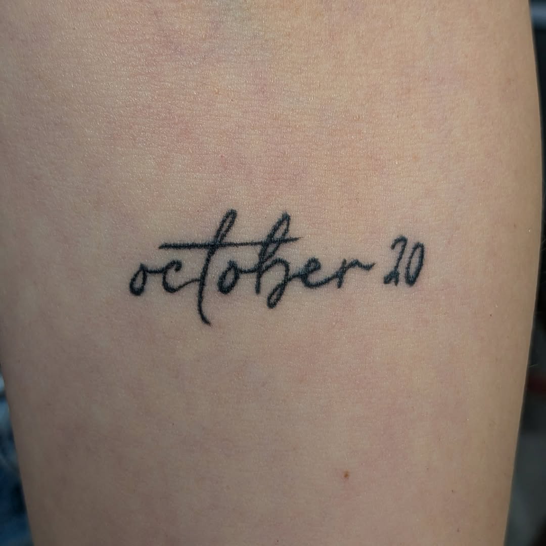 Tattoo by @jadektattoos โ lettering_script, fine_line