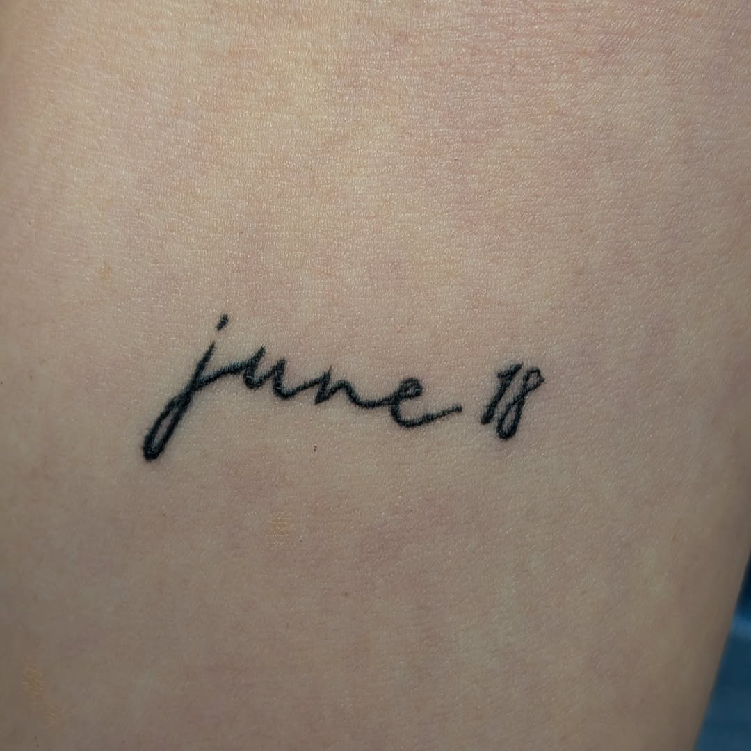 Tattoo by @jadektattoos โ lettering_script, fine_line