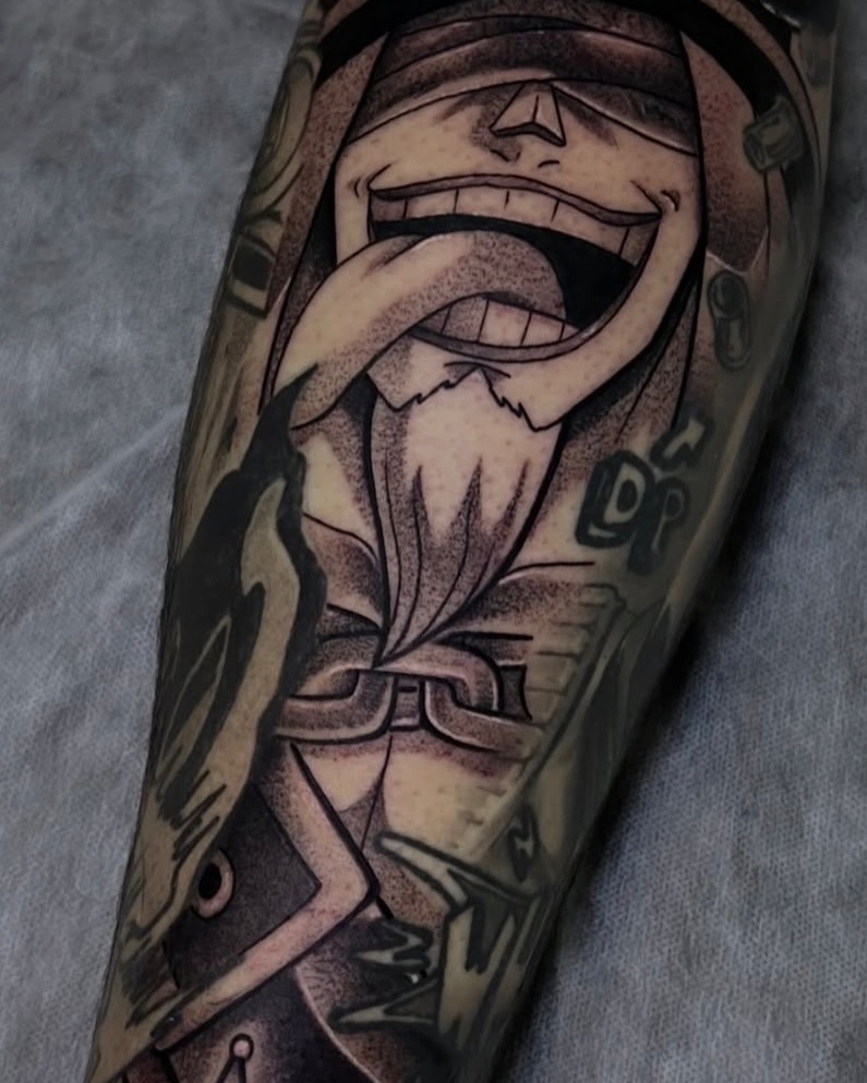 Tattoo by @churrotattoos โ black_and_grey
