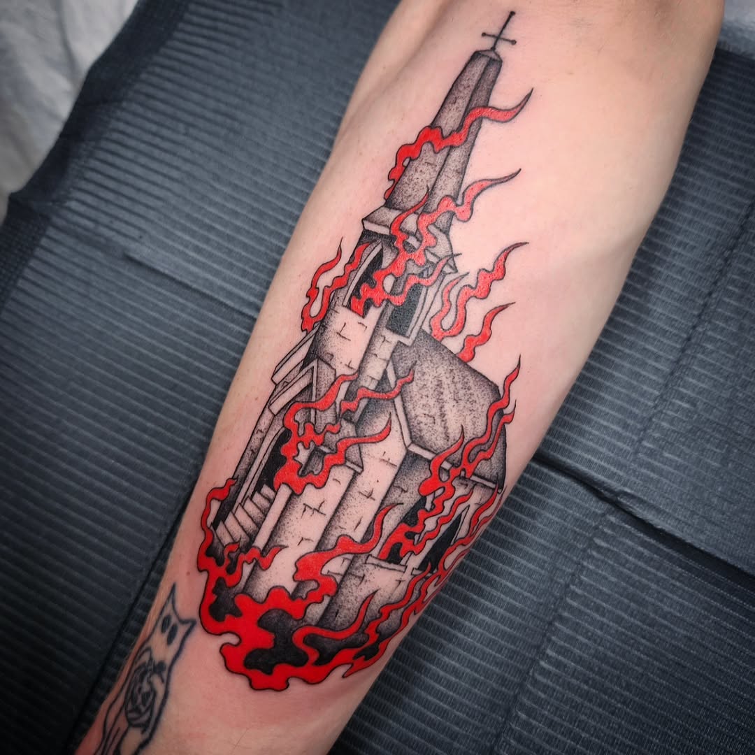 Tattoo by @kz.tattoos — illustrative, trash_polka