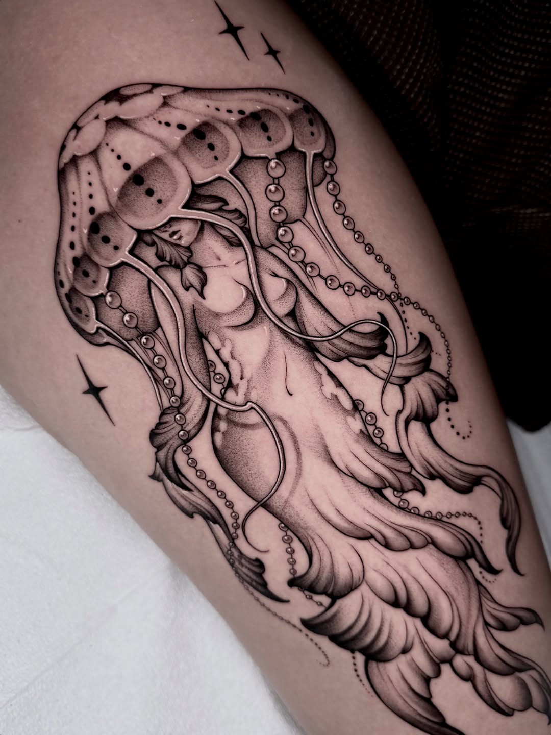 Tattoo by @kathrynsemusart — black_and_grey, illustrative