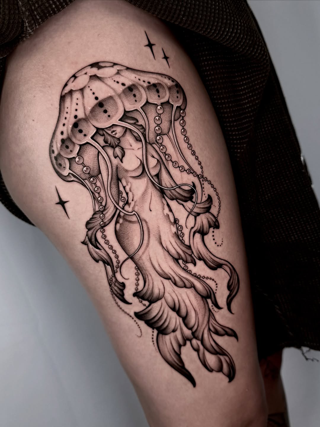 Tattoo by @kathrynsemusart — illustrative, black_and_grey
