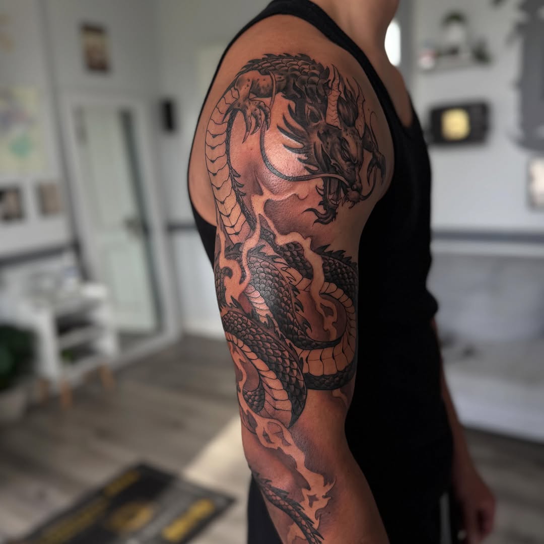 Tattoo by @isiahtats — japanese_irezumi, black_and_grey