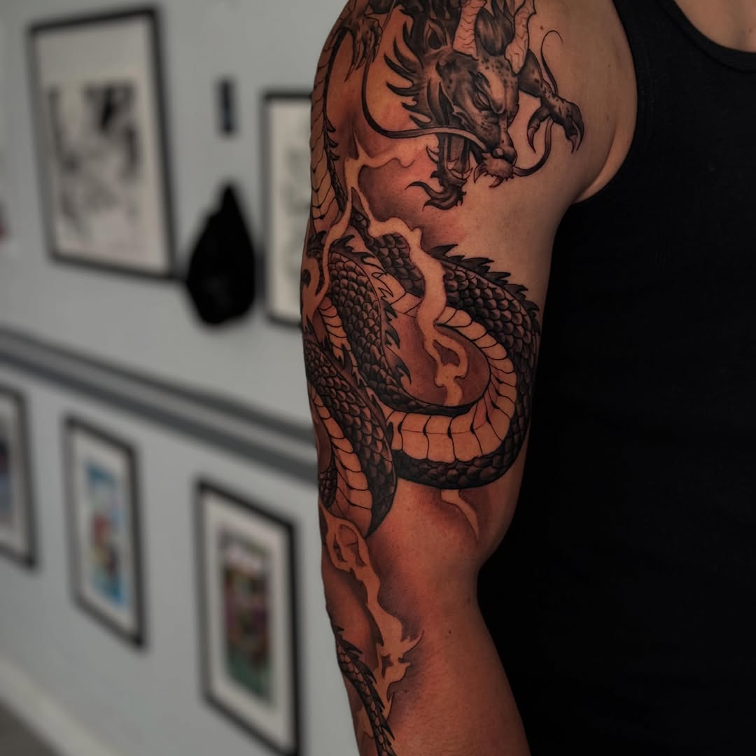 Tattoo by @isiahtats — japanese_irezumi, black_and_grey