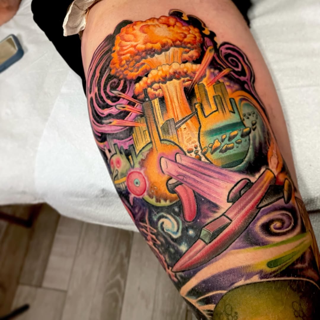 Tattoo by @alexrockoff โ new_school, trash_polka