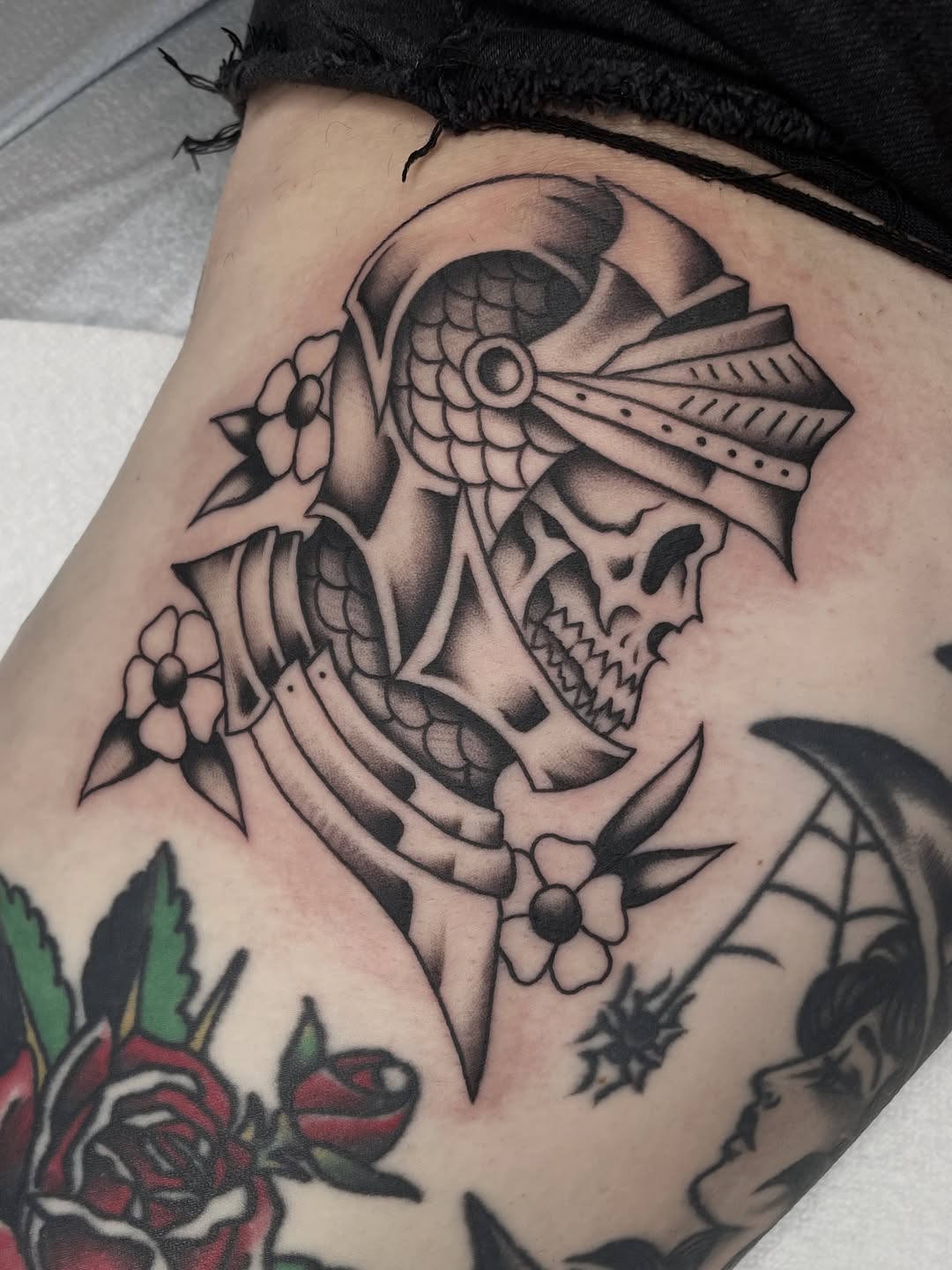 Tattoo by @dakotatattoo — american_traditional, black_and_grey