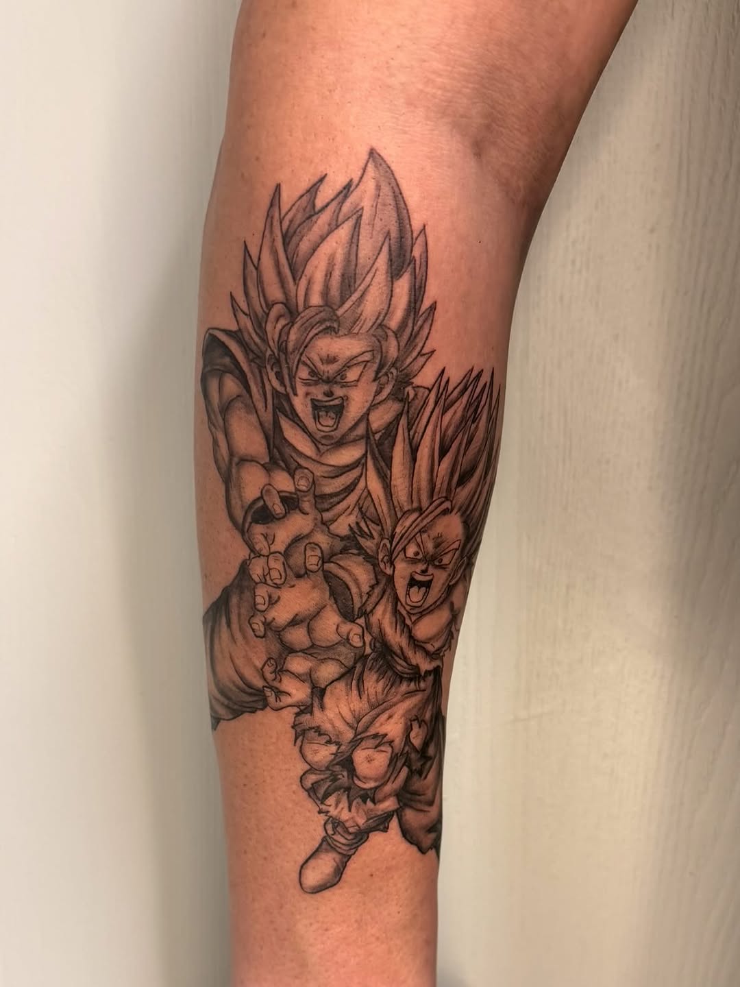 Tattoo by @jc_tat2s โ anime, black_and_grey