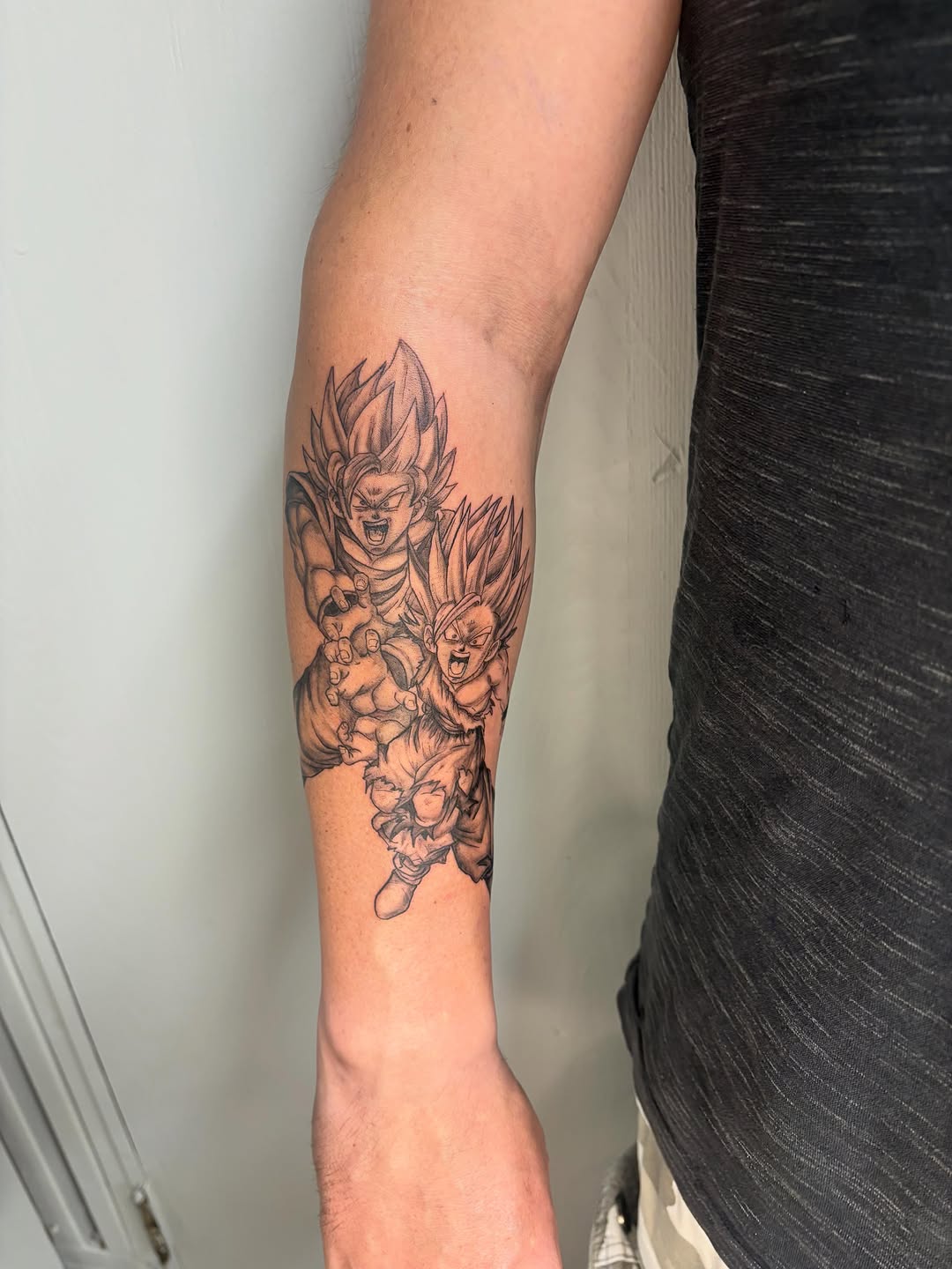 Tattoo by @jc_tat2s โ anime, black_and_grey
