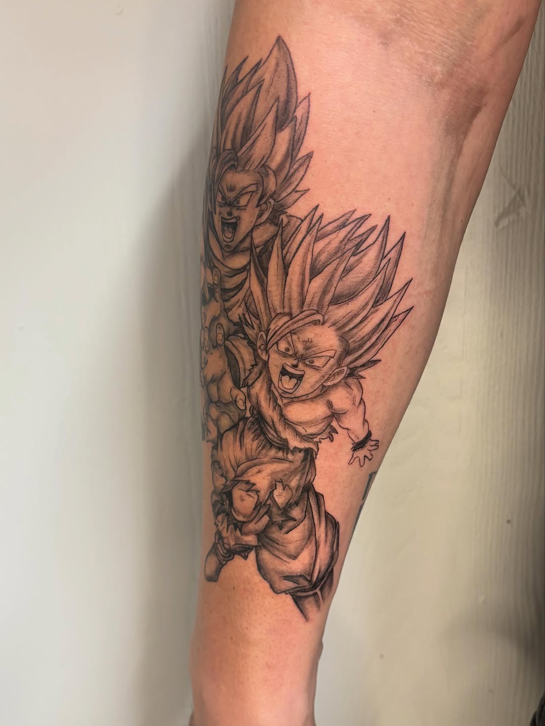 Tattoo by @jc_tat2s โ anime, black_and_grey