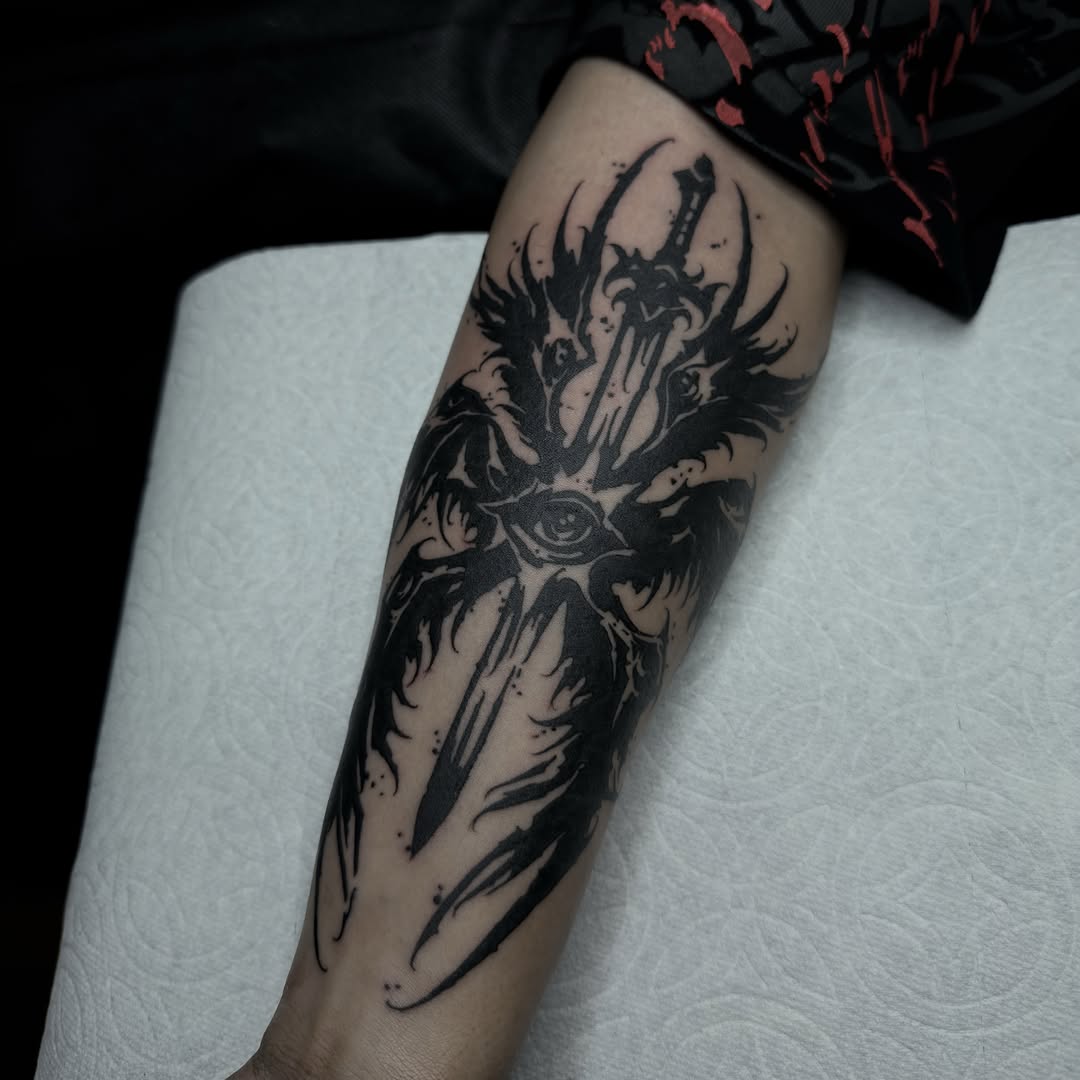Tattoo by @_gvthicink — blackwork