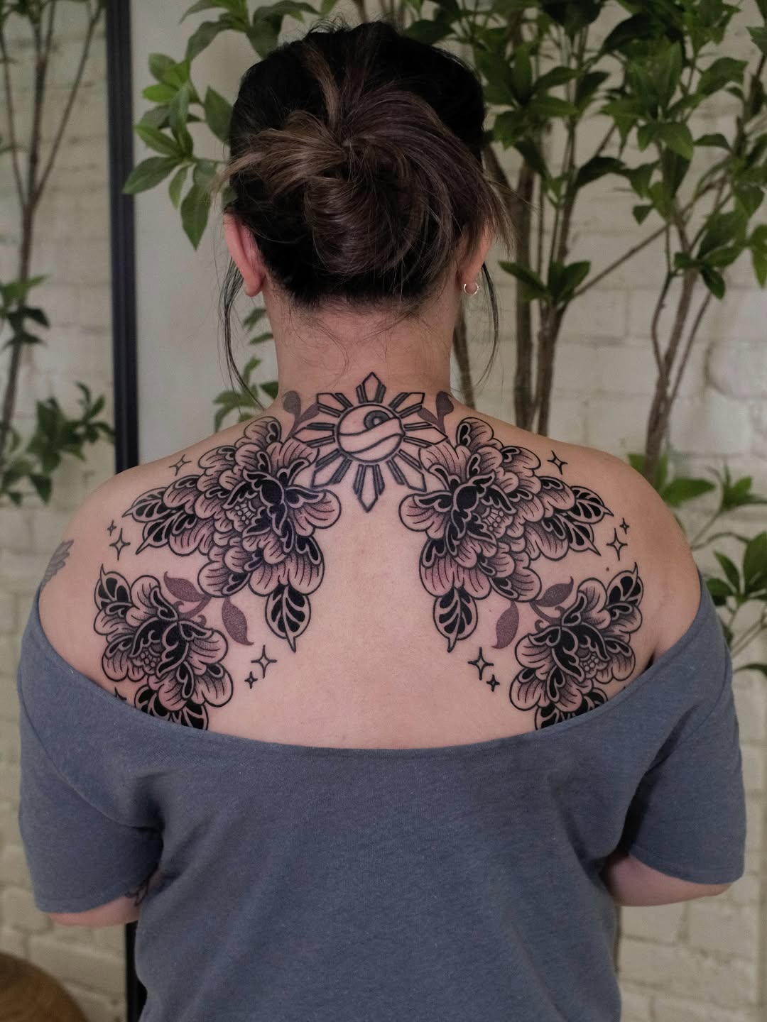 Tattoo by @miyookstattoo — blackwork, illustrative