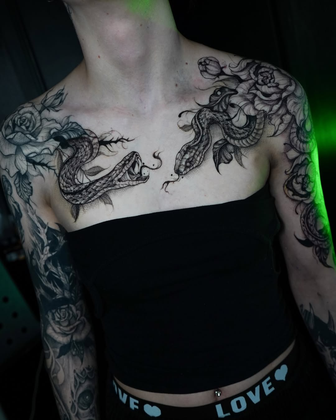 Tattoo by @evi_berry_falcon โ black_and_grey, dotwork