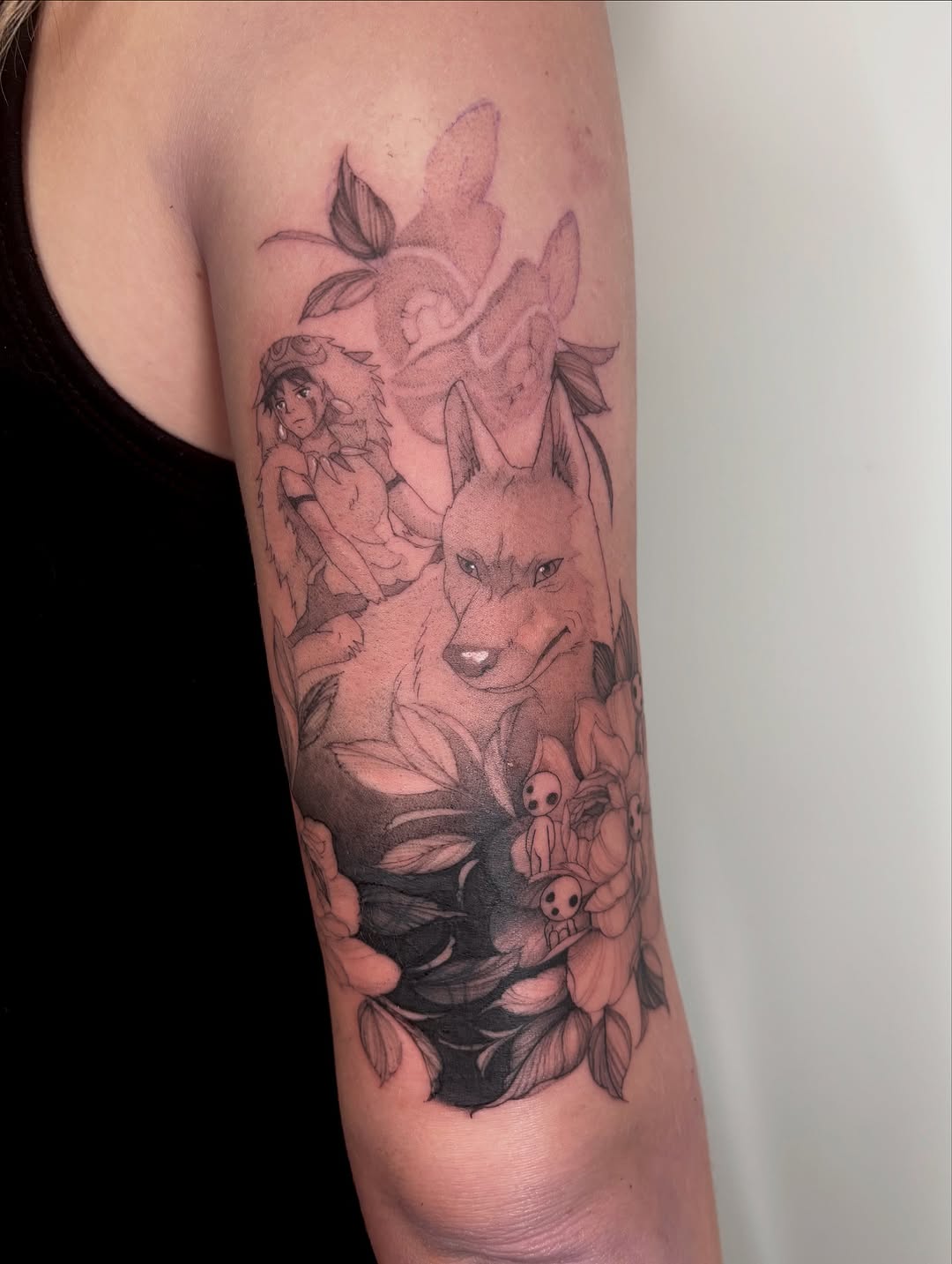 Tattoo by @alexaviolet.ink — anime, black_and_grey