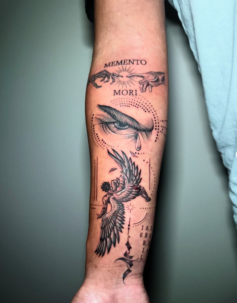 Tattoo by @paolainkart โ black_and_grey, lettering_script