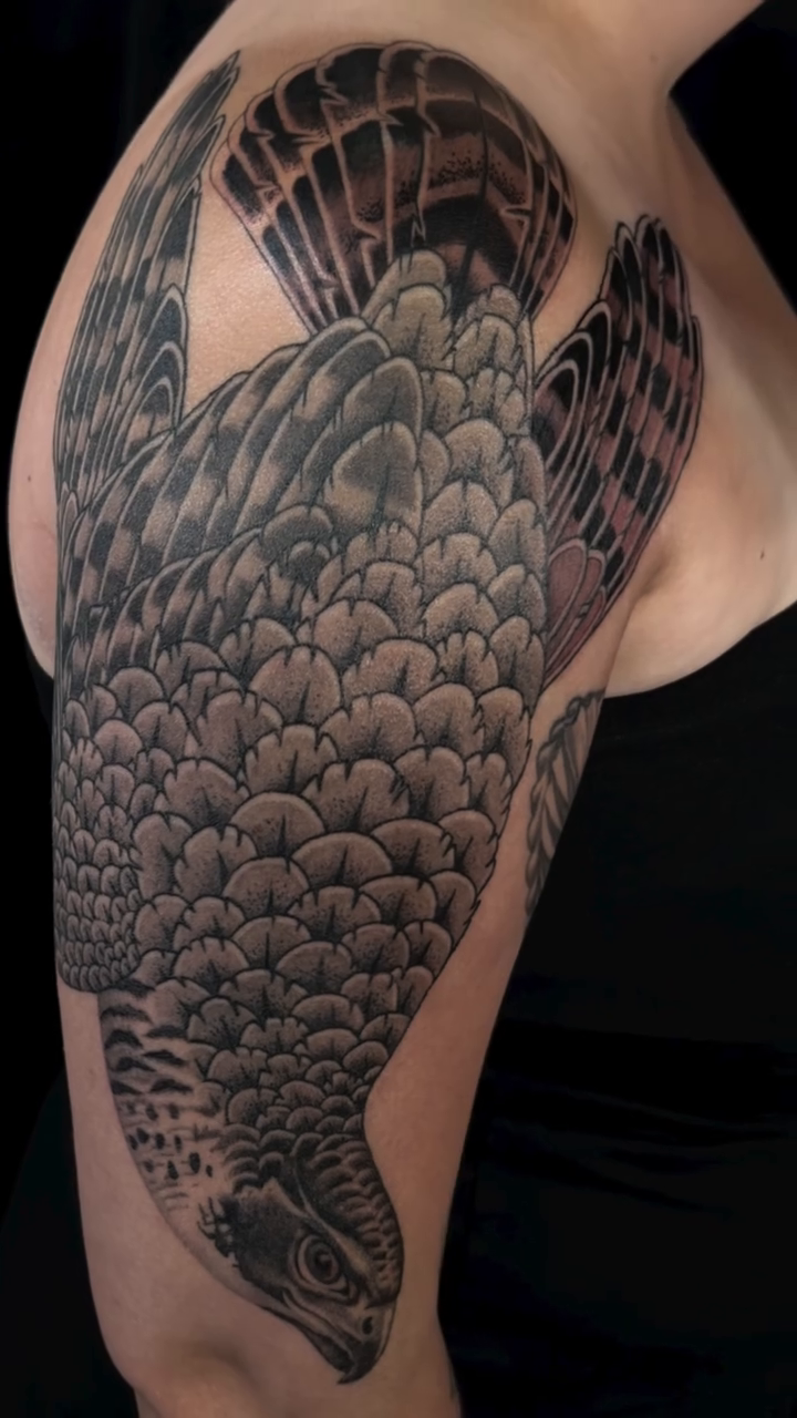 Tattoo by @yokainani — japanese_irezumi, black_and_grey