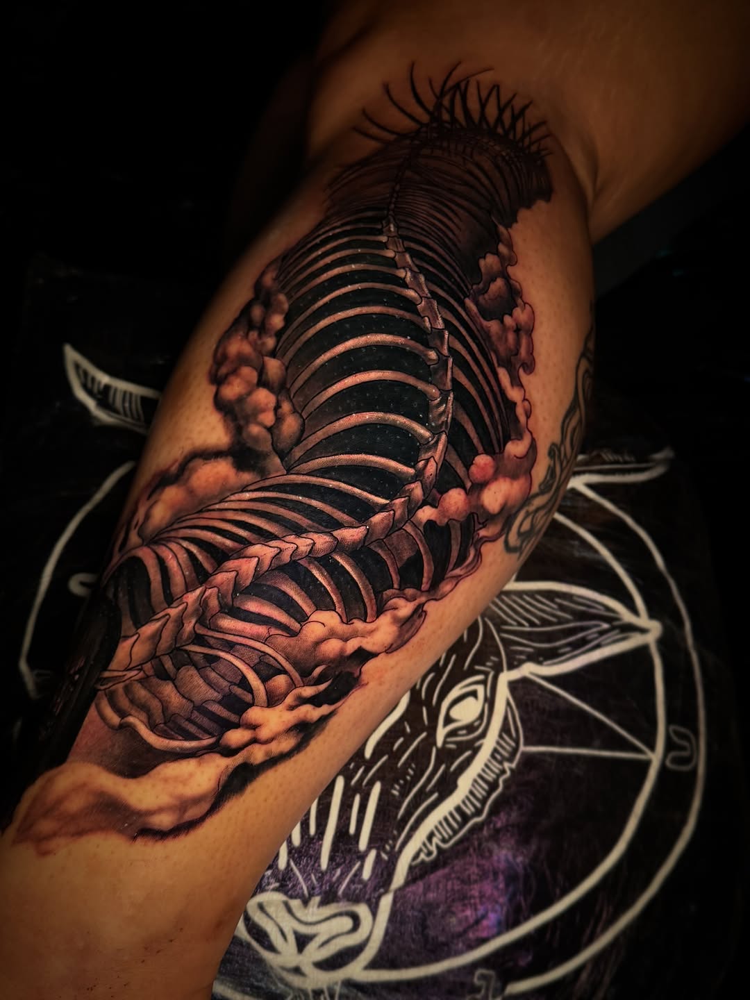 Tattoo by @aidensenpaitatsme — dark_realism, black_and_grey