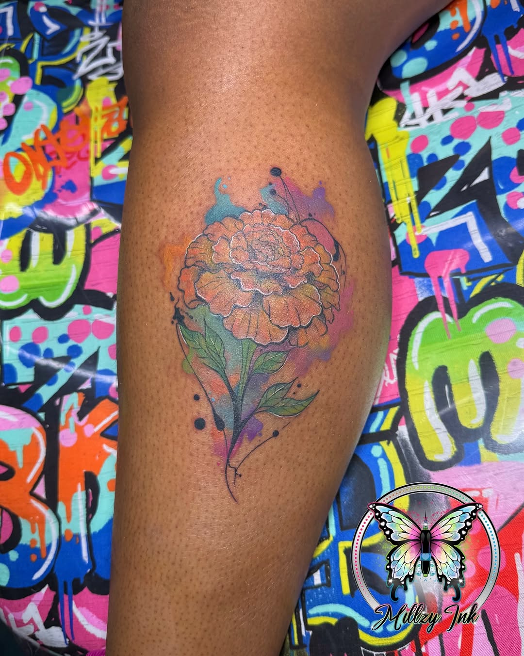 Tattoo by @millzyink — watercolor, fine_line