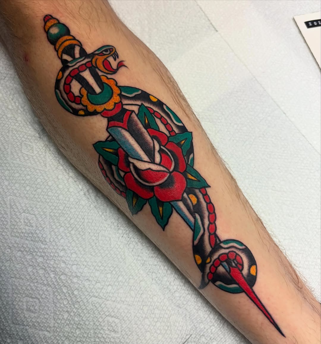 Tattoo by @twodeadfeet — american_traditional, illustrative