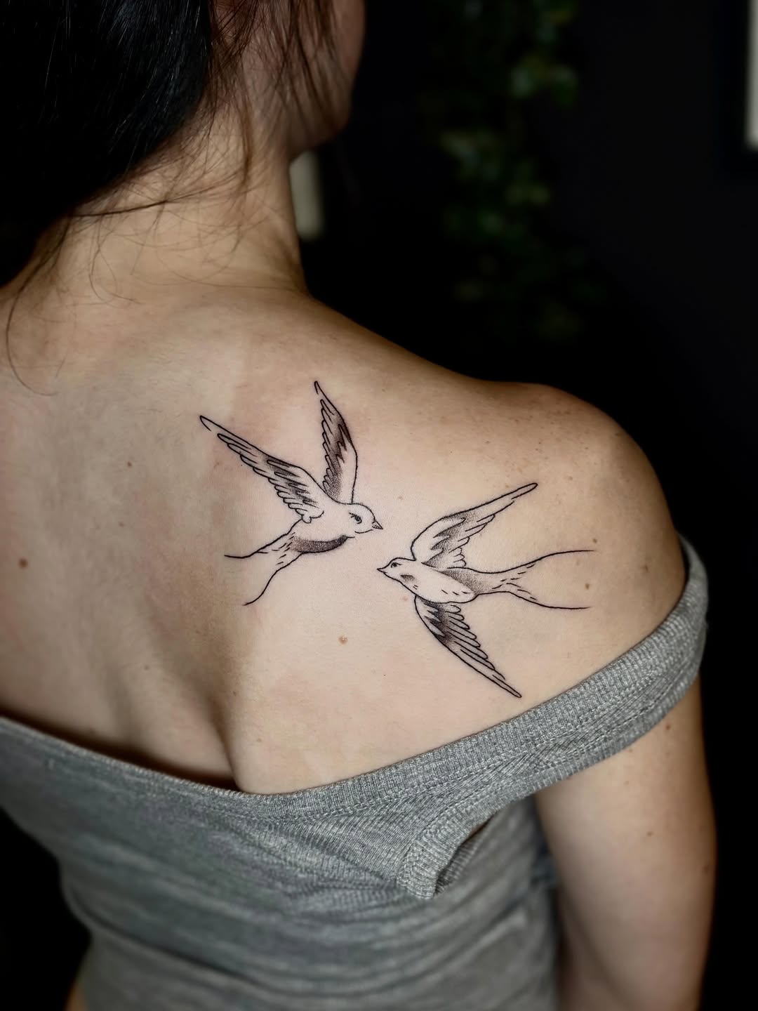 Tattoo by @erintpokes — fine_line, black_and_grey