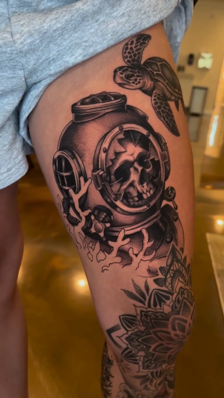 Tattoo by @shoppertattoo — black_and_grey, realism