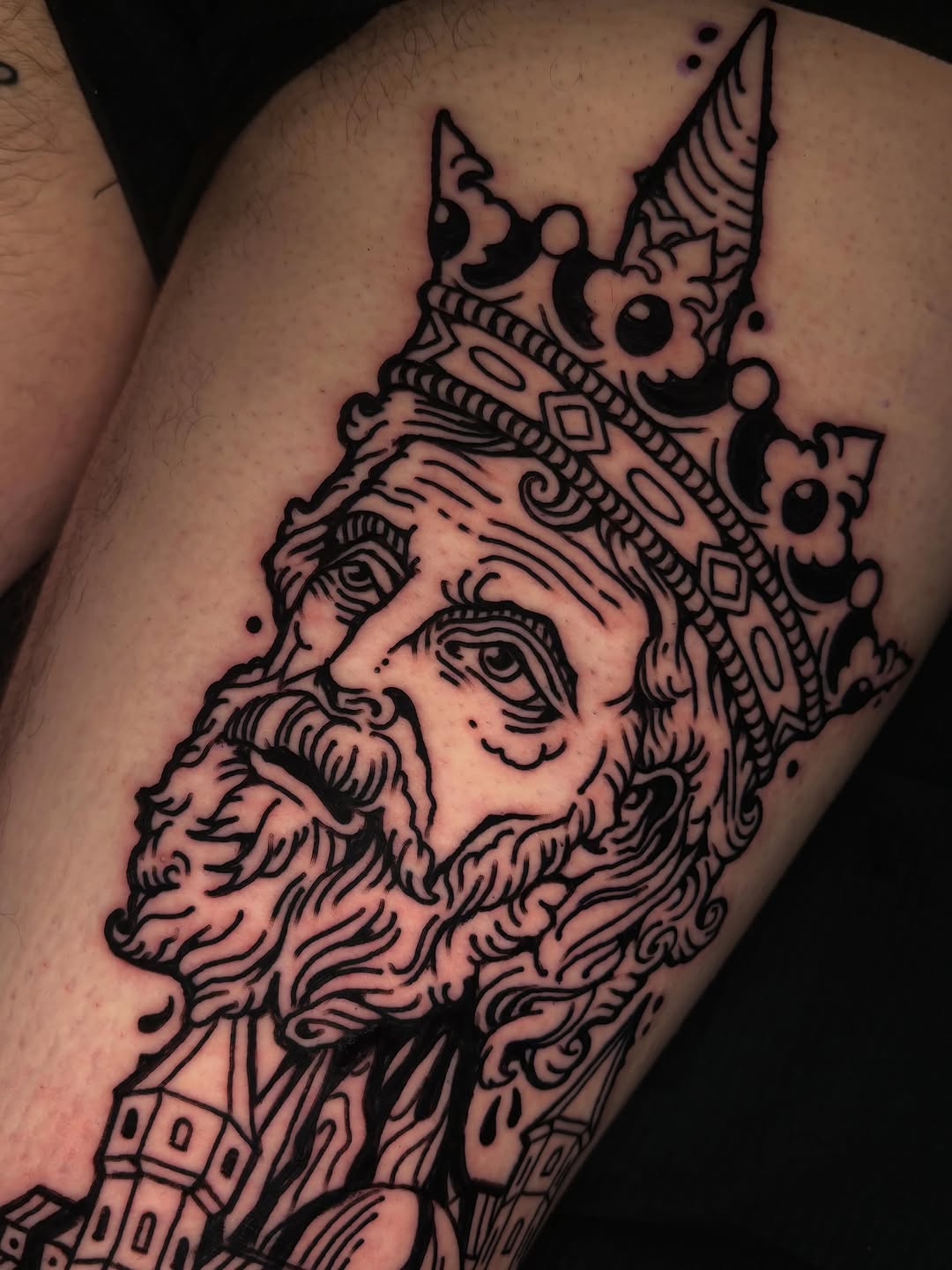 Tattoo by @jeremydrawsshit β blackwork