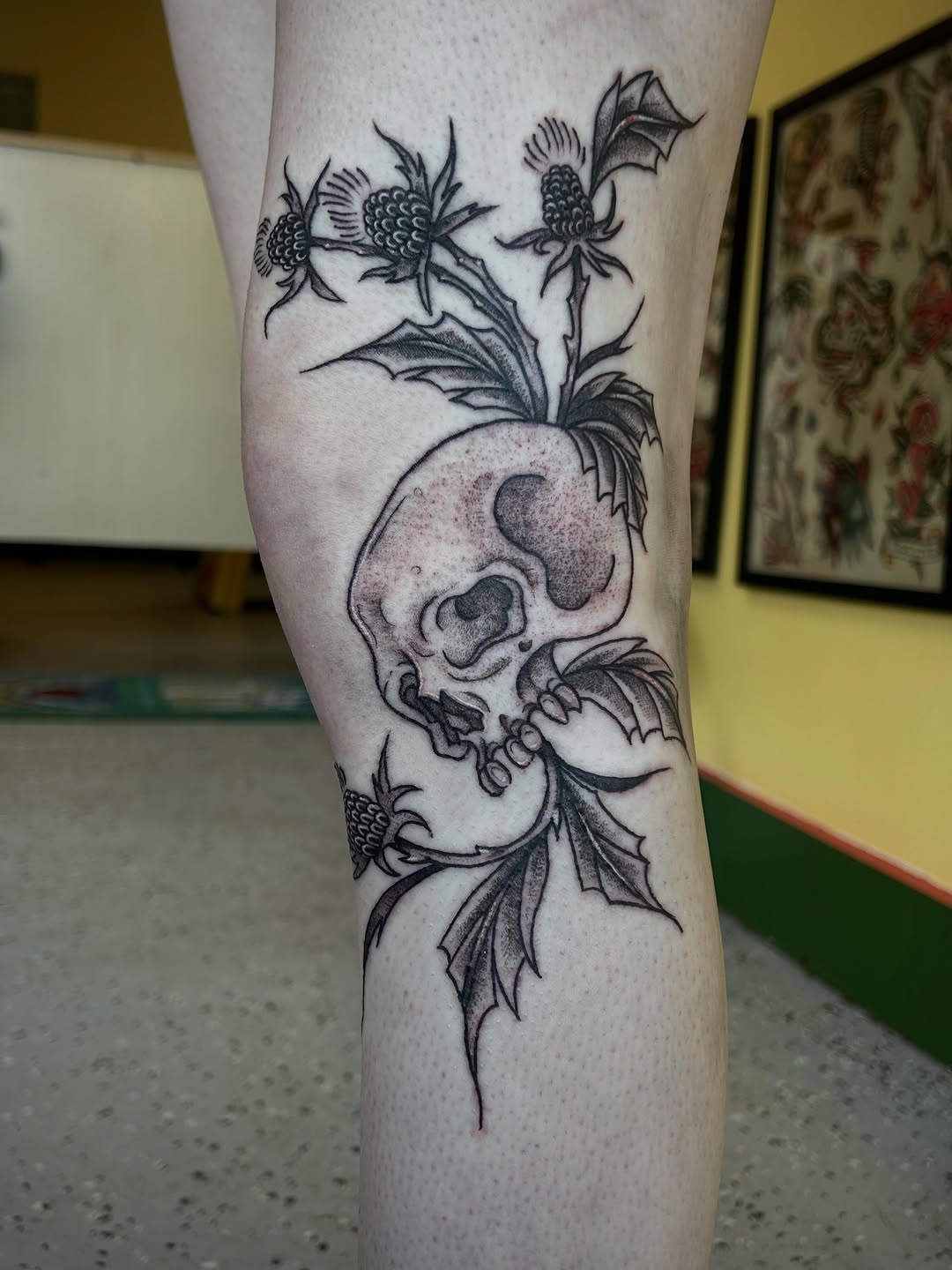 Tattoo by @bloodybriaa — black_and_grey, illustrative