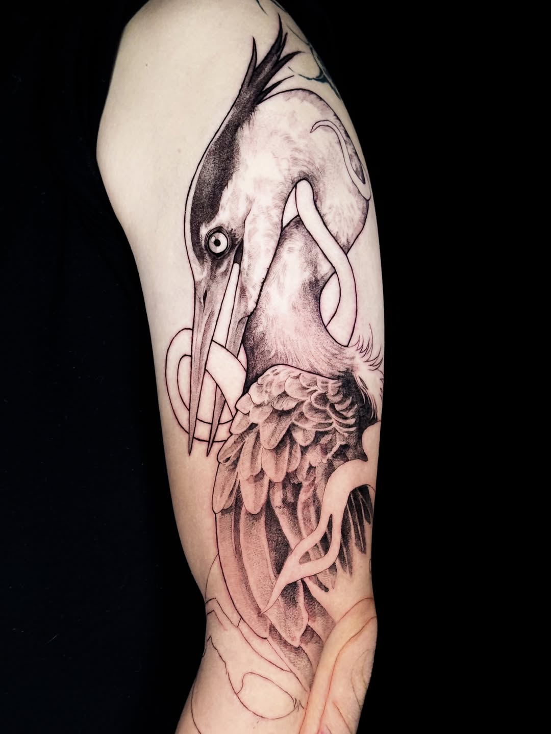 Tattoo by @roseshrubs — black_and_grey