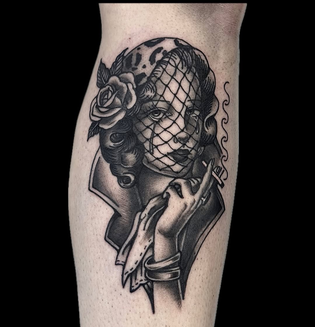 Tattoo by @shiver_beams — american_traditional, black_and_grey