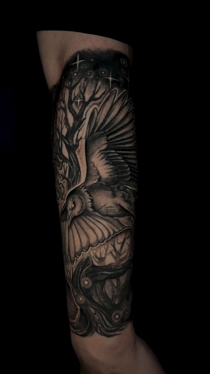Tattoo by @selestial.tattoos — black_and_grey, realism
