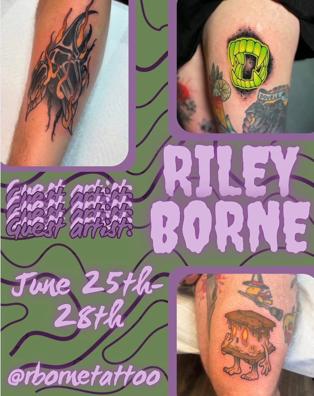 Tattoo by @rbornetattoo — new_school, trash_polka