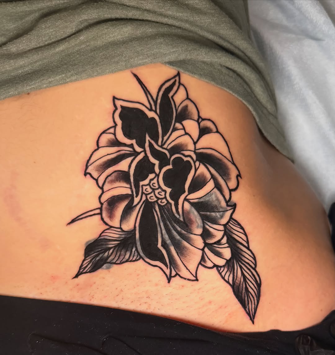 Tattoo by @lillythetattooer — american_traditional, blackwork