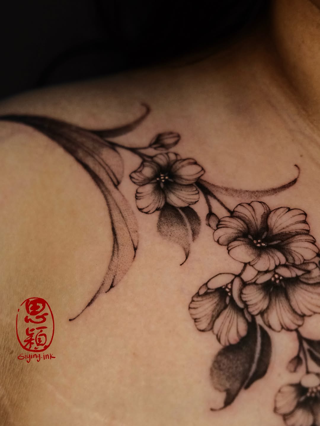 Tattoo by @siying.ink โ illustrative, black_and_grey