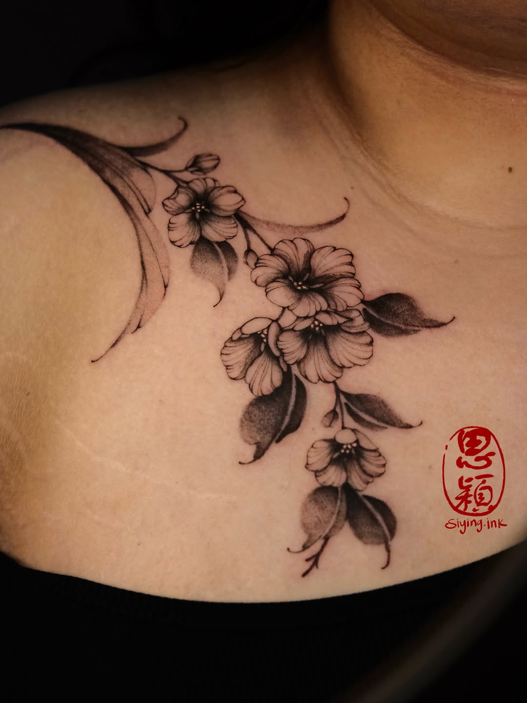 Tattoo by @siying.ink โ illustrative, black_and_grey
