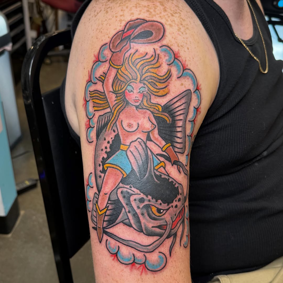 Tattoo by @hellboundhawktattoos โ american_traditional, new_school