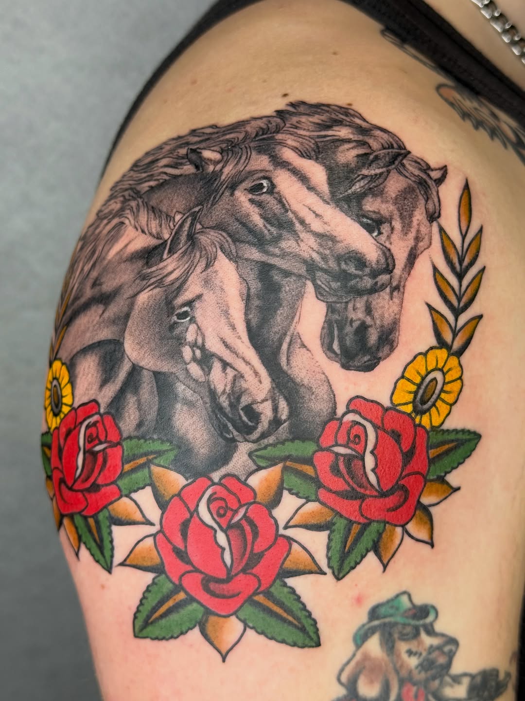 Tattoo by @sarahxtinetattoo — realism, american_traditional