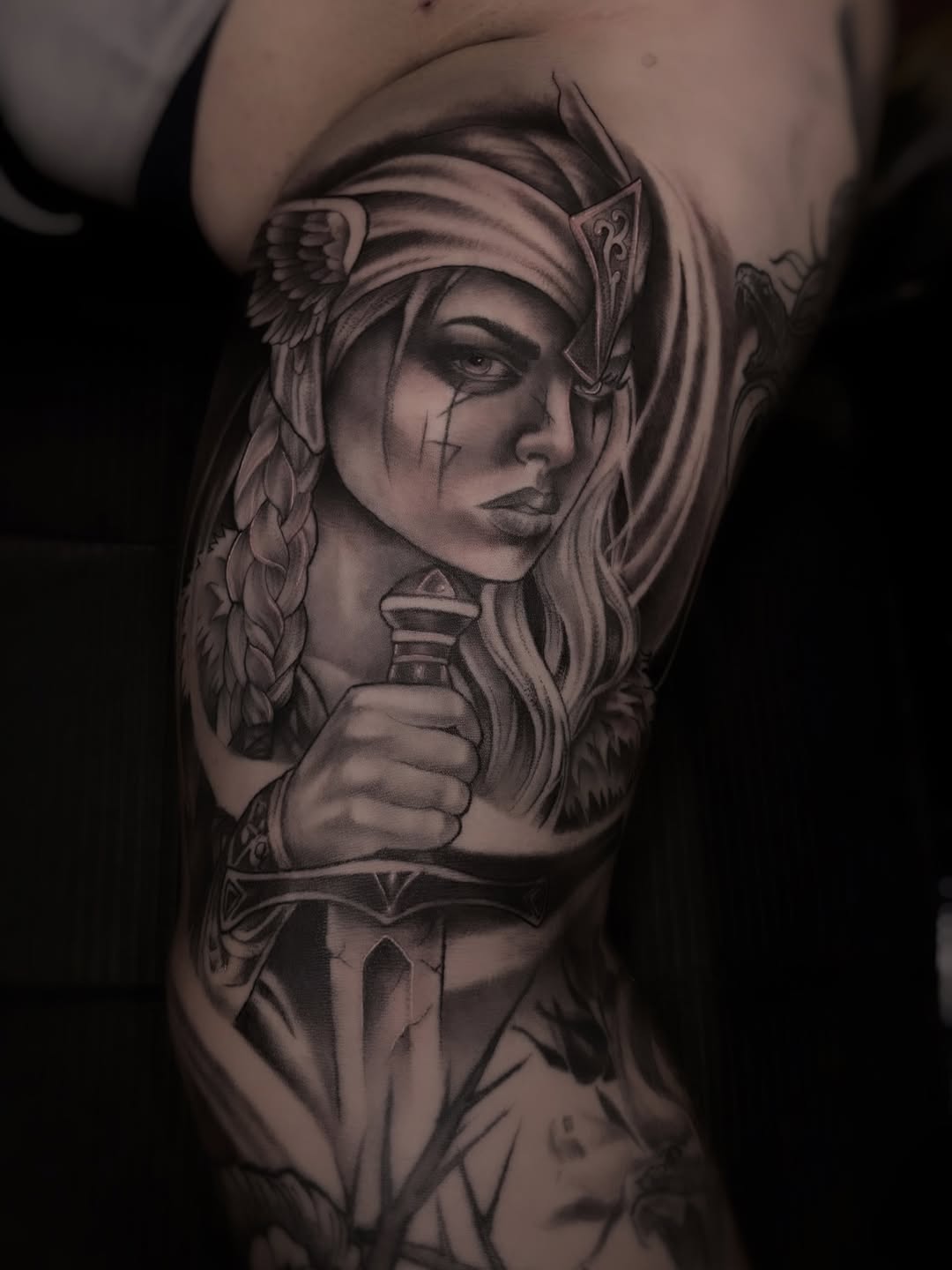Tattoo by @gina.nvink — black_and_grey, realism