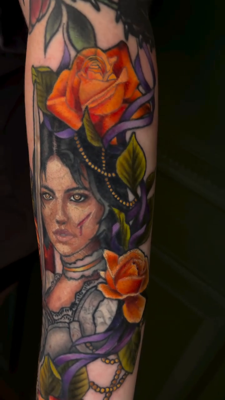 Tattoo by @tattbaby.daze — neo_traditional, realism