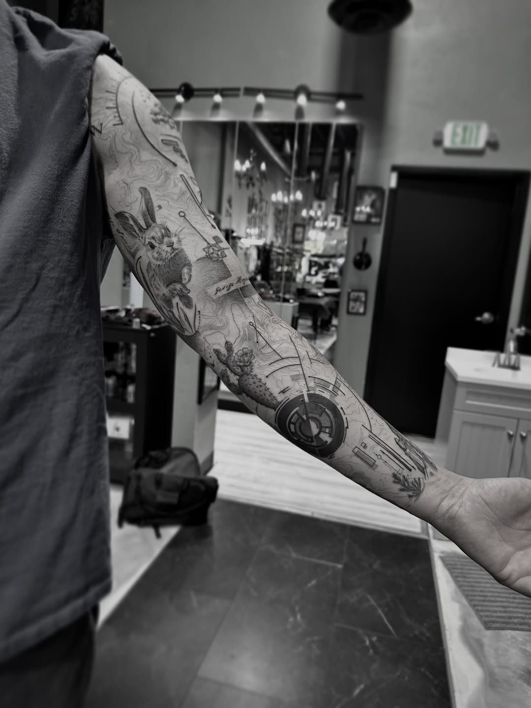 Tattoo by @beholds_ โ realism, black_and_grey