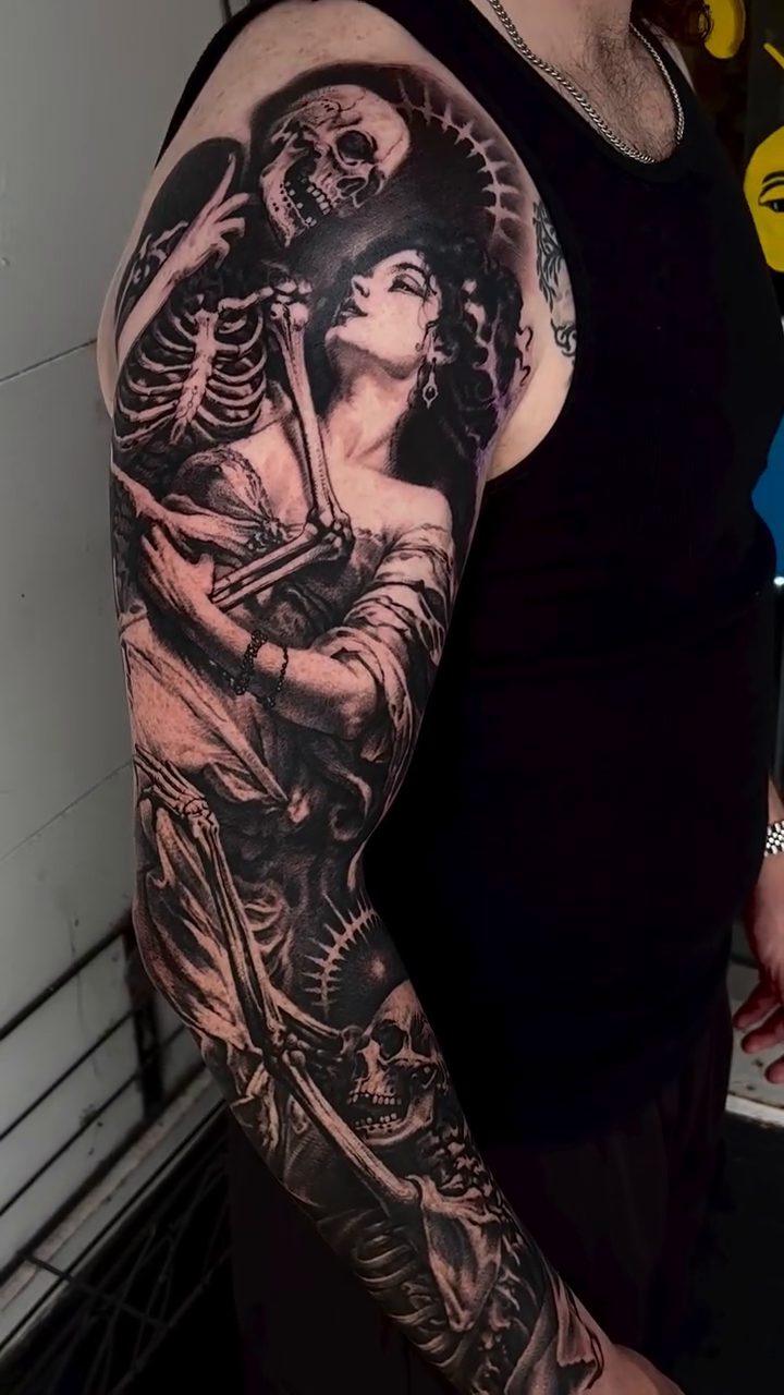 Tattoo by @jacobsheffieldart — dark_realism, blackwork