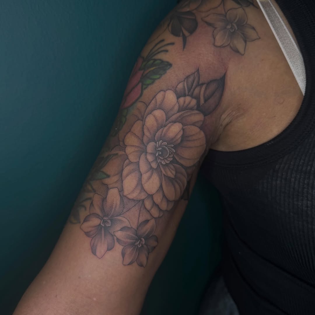 Tattoo by @tattedbytorii — illustrative, black_and_grey