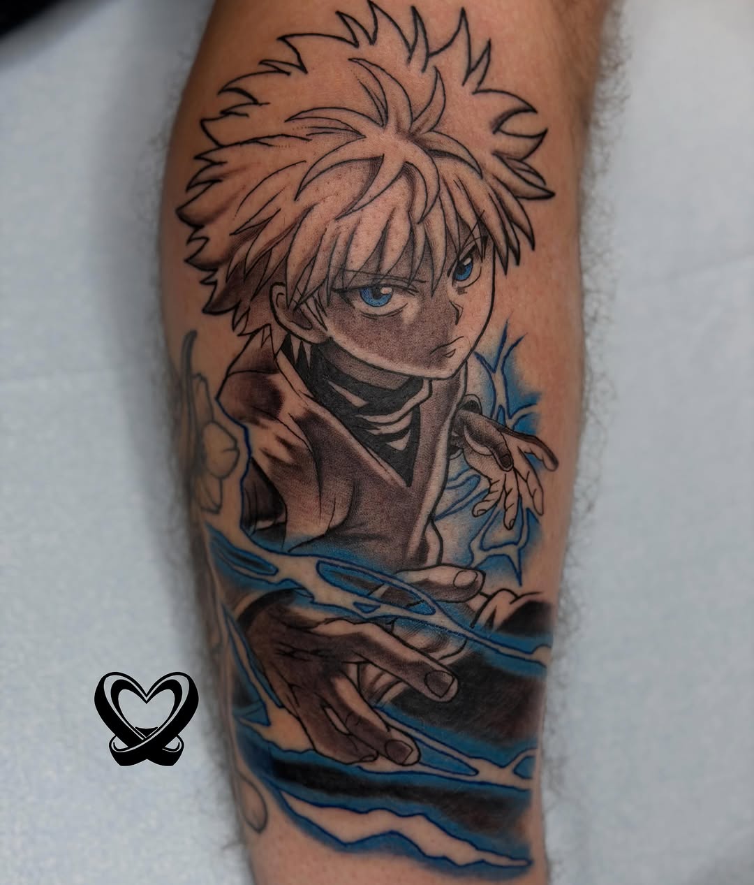 Tattoo by @deussayink — anime, black_and_grey