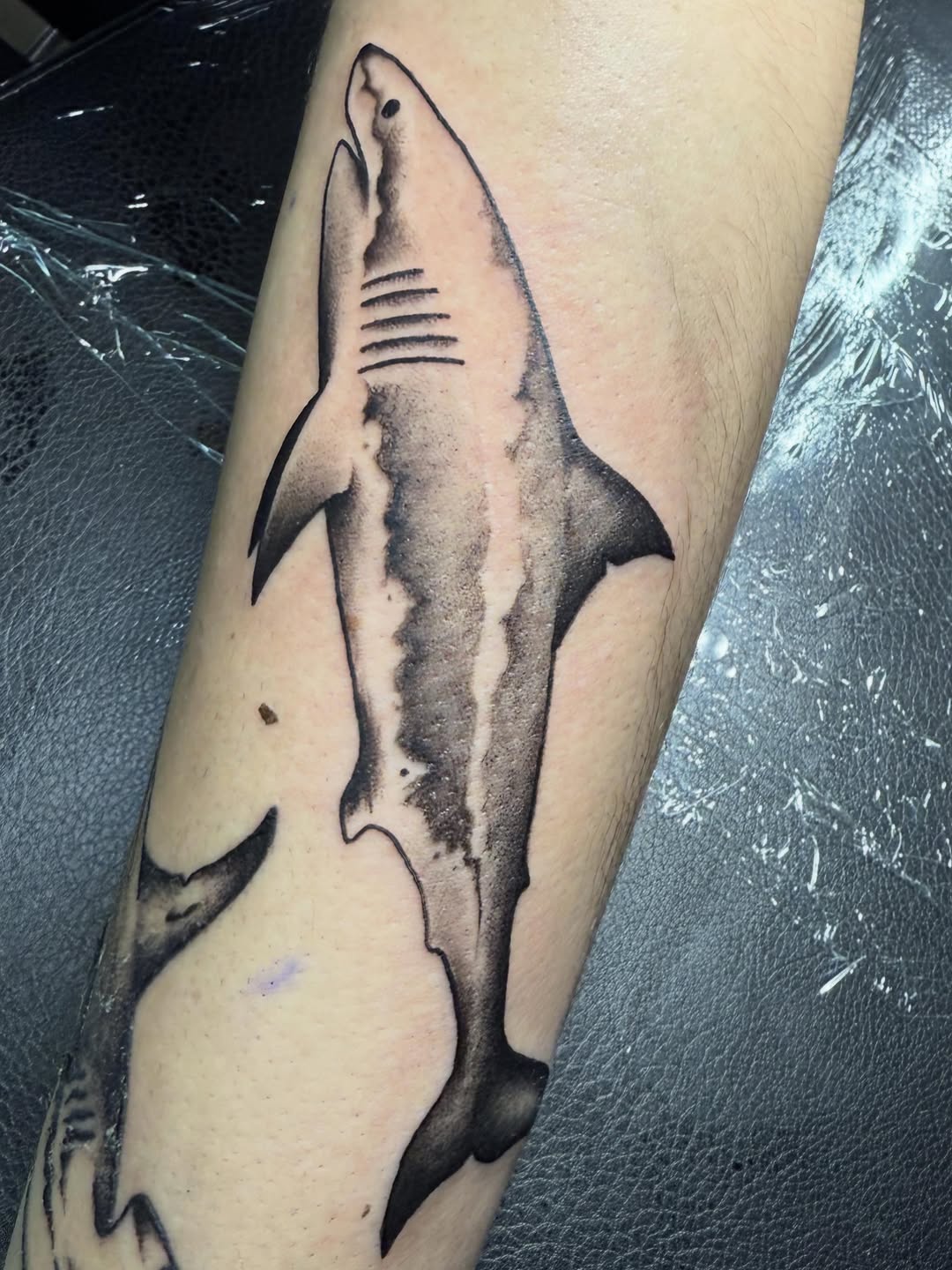 Tattoo by @hunterbeyertattoos — black_and_grey, illustrative