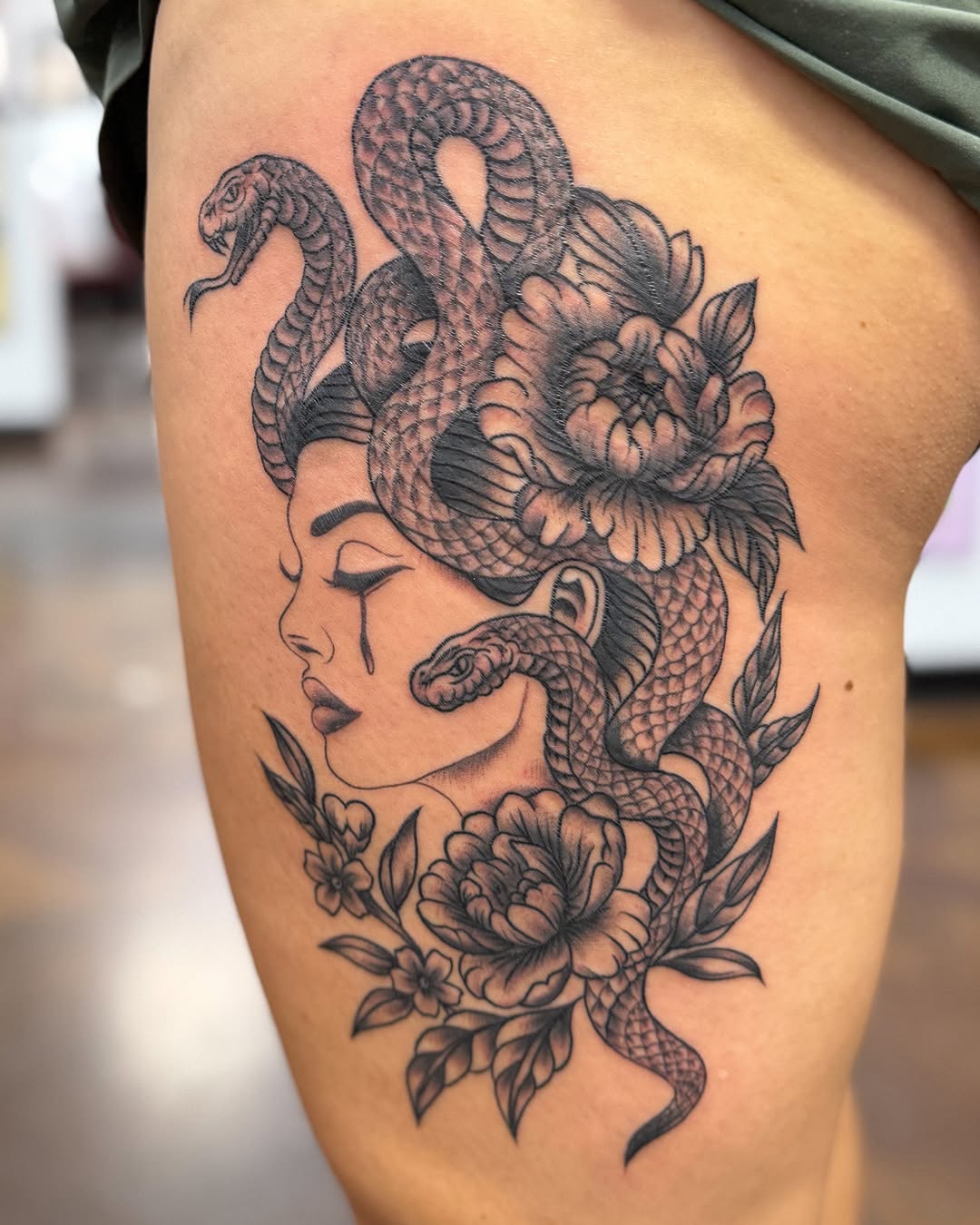 Tattoo by @zacxtatz — black_and_grey, realism