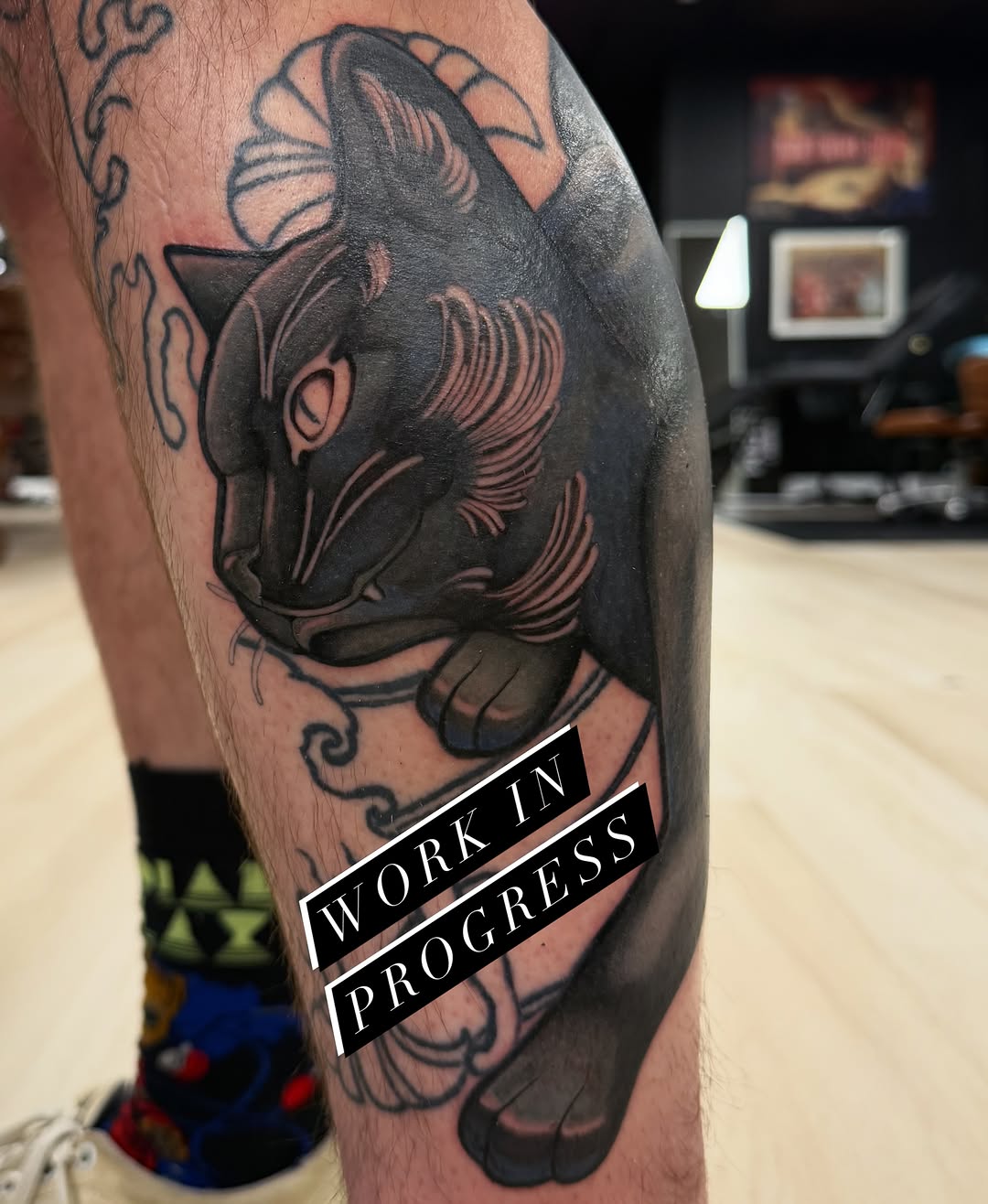 Tattoo by @kelsey_zussman โ black_and_grey, japanese_irezumi