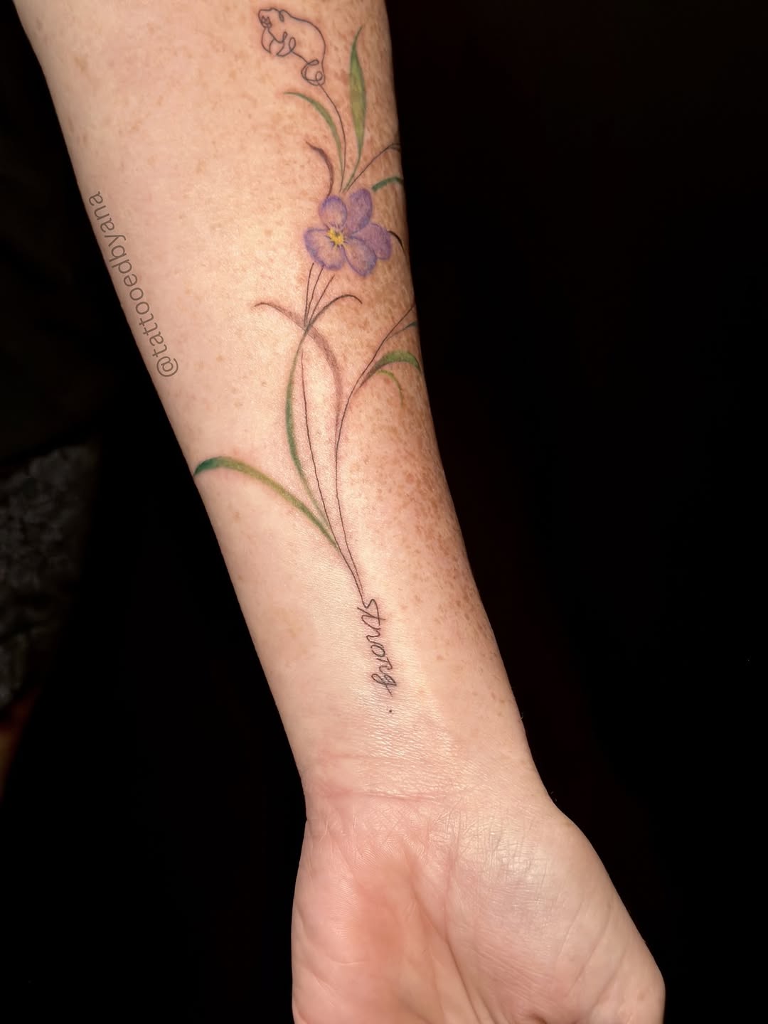 Tattoo by @tattooedbyana — fine_line, lettering_script